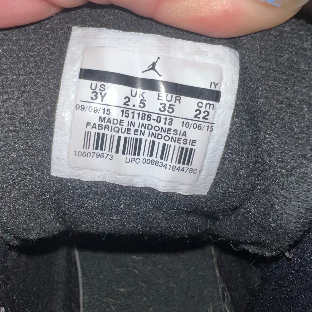 Nike Air Jordan Retro 12s All Black Basketball Sneakers Shoes Size 3Y - Picture 9 of 11